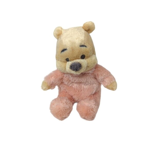 Disney Parks Baby Winnie The Pooh Pink Fuzzy Pile Plush Rattle Stuffed Animal - Picture 1 of 5